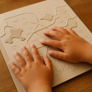 young child practicing reading braille young child practicing reading braille